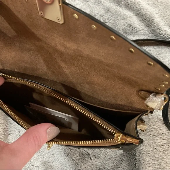 Coach lane colorblock and rivets exotic snakeskin crossbody bag